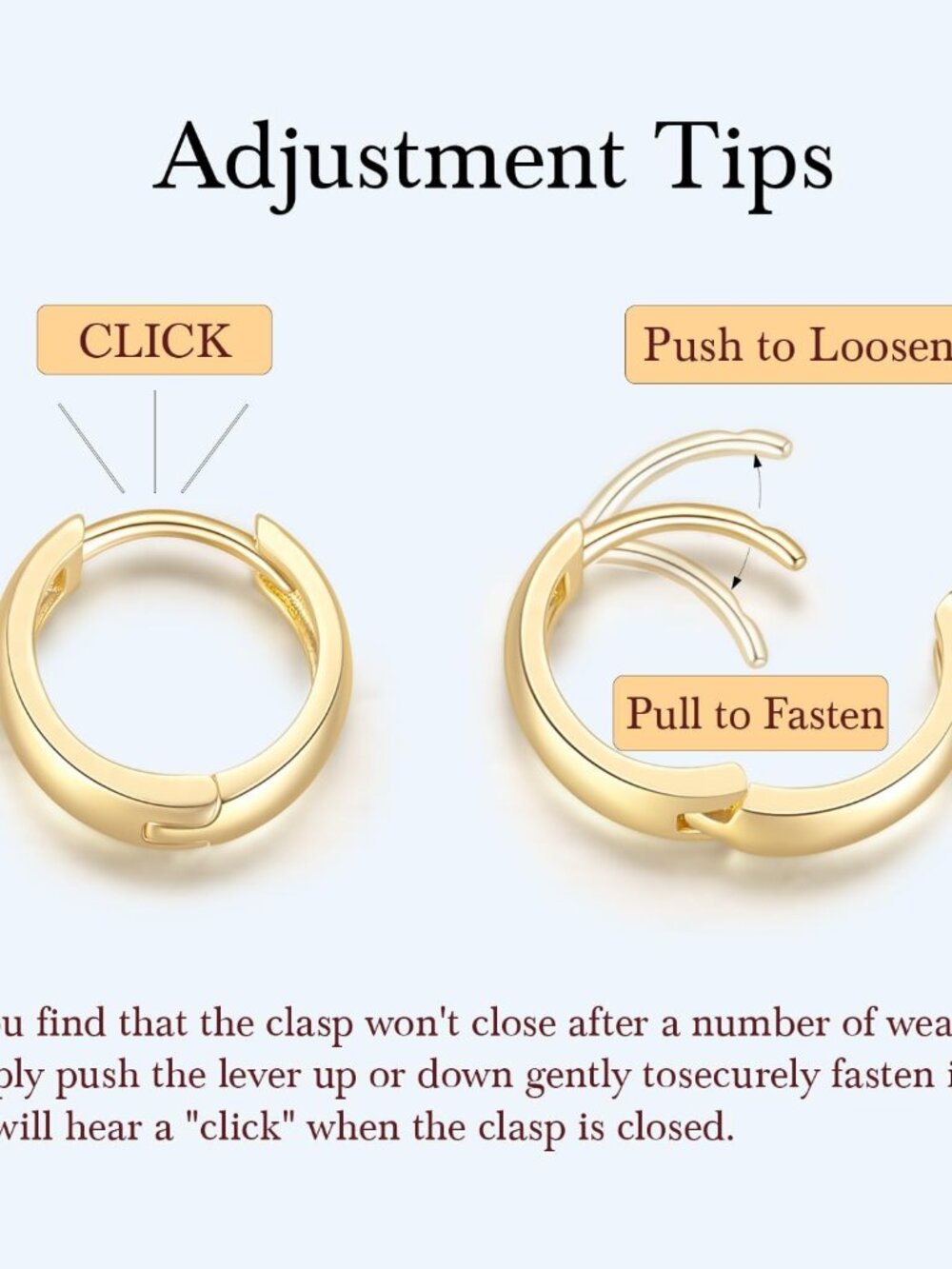 14K Gold Earrings for Women Gold Hoop Earrings for Women Huggie Earring Chunky C - Picture 5 of 6